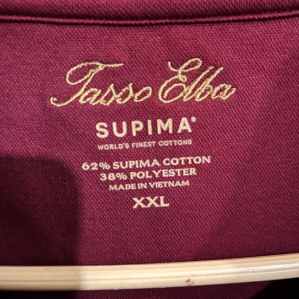 Tasso Elba burgundy Relaxed Crew Neck T-Shirt - Picture 2 of 2